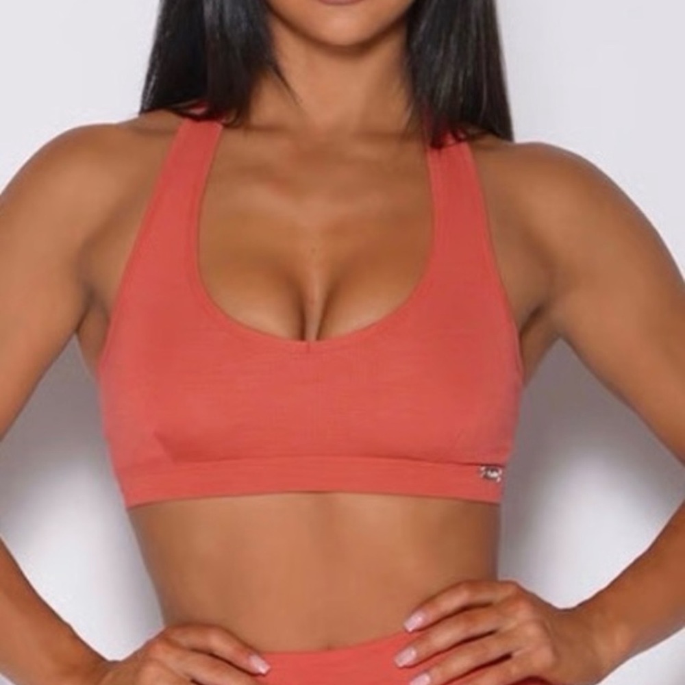 Bombshell Sportswear Burnt Orange Power Rib Sports Bra - Women's Activewear
